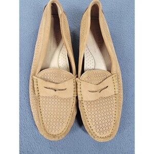 Lauren Ralph Lauren Shoes Womens Size 8.5B Tan Camila Leather Perforated Loafers